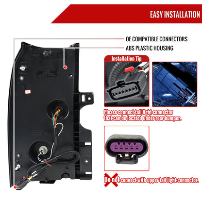 2015-2020 GMC Yukon/Yukon XL Denali SLE/SLT LED Tail Lights (Glossy Black Housing/Smoked Lens)