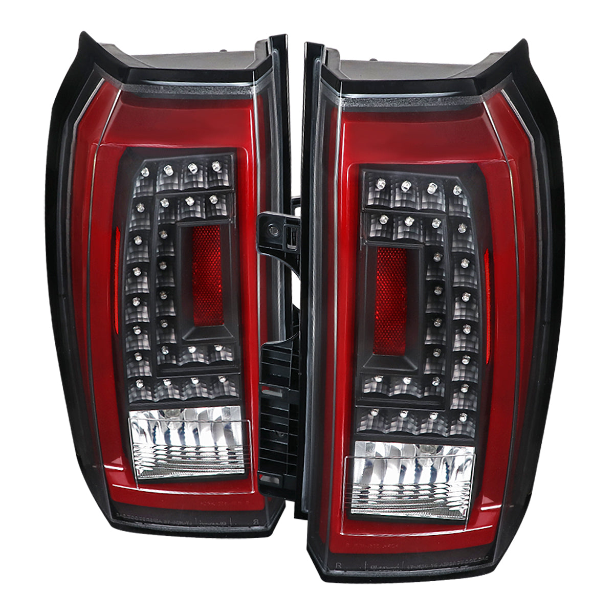 2015-2020 GMC Yukon/Yukon XL Denali SLE/SLT LED Tail Lights (Black Housing/Clear Lens w/ Red Bar)