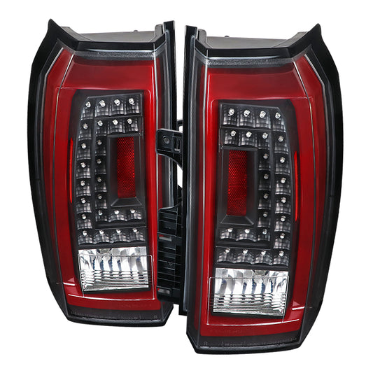 2015-2020 GMC Yukon/Yukon XL Denali SLE/SLT LED Tail Lights (Black Housing/Clear Lens w/ Red Bar)
