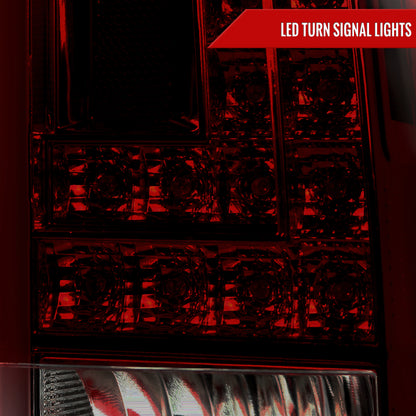 2015-2020 GMC Yukon/Yukon XL Denali SLE/SLT LED Tail Lights (Chrome Housing/Red Smoked Lens)