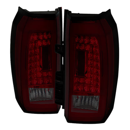 2015-2020 GMC Yukon/Yukon XL Denali SLE/SLT LED Tail Lights (Chrome Housing/Red Smoked Lens)
