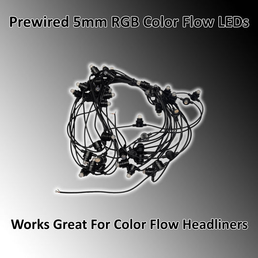 Pre-Wired 5mm RGB Color Flow LEDs  - Headliner LEDs