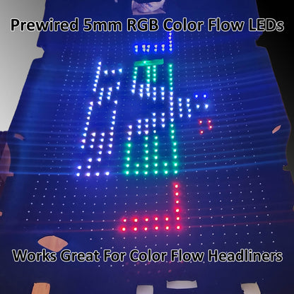 Prewired 5mm RGB Color Flow Leds Headliner