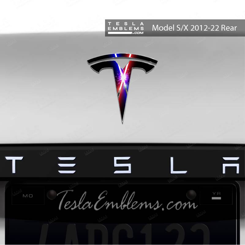 Lightsaber Clash Tesla Emblem Decals (Front + Back) | Model S
