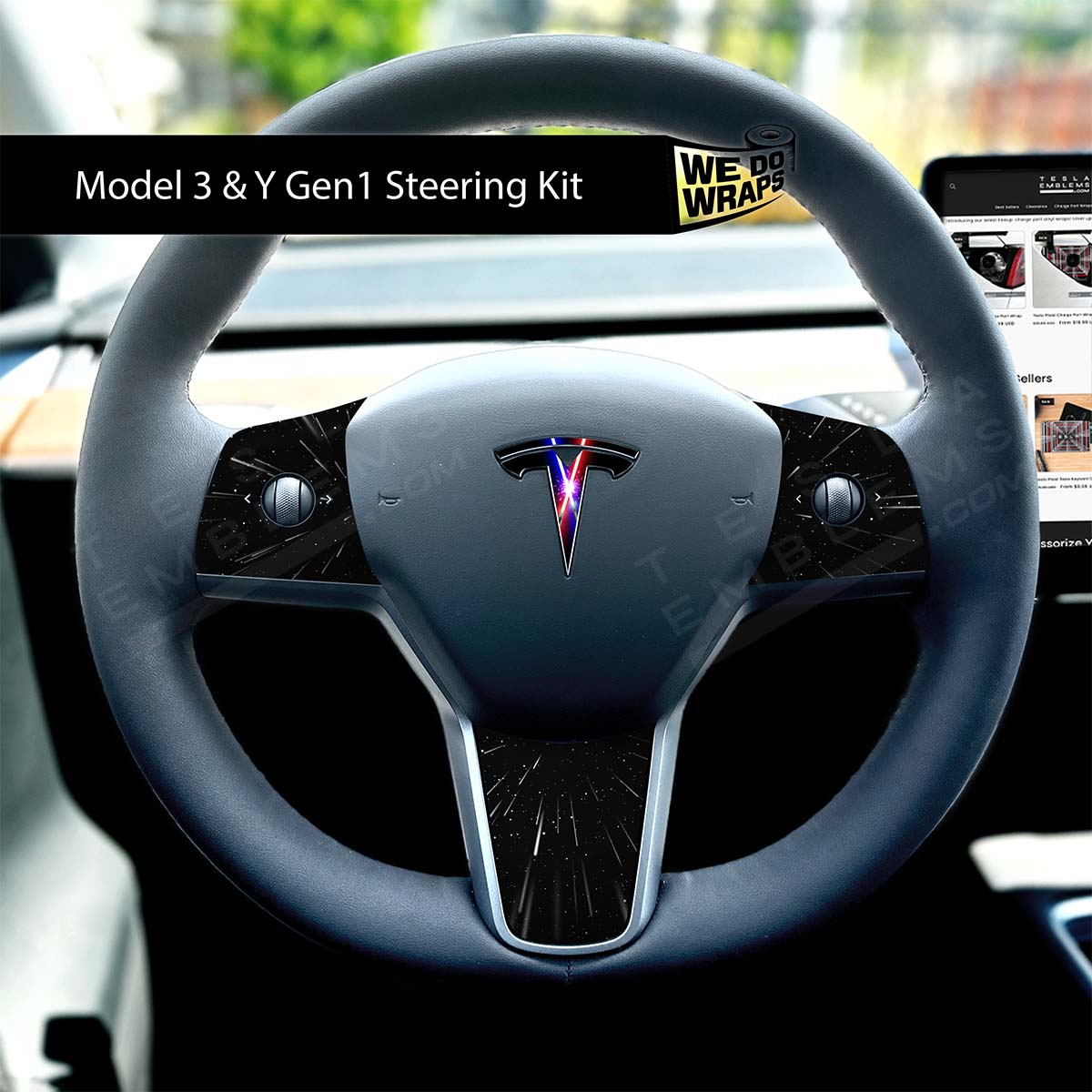 Lightsaber Clash Tesla Steering Wheel Wrap | MY 2019-'25