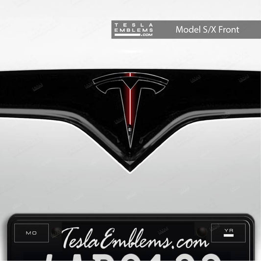 Red Lightsaber Tesla Emblem Decals (Front + Back) | Model S
