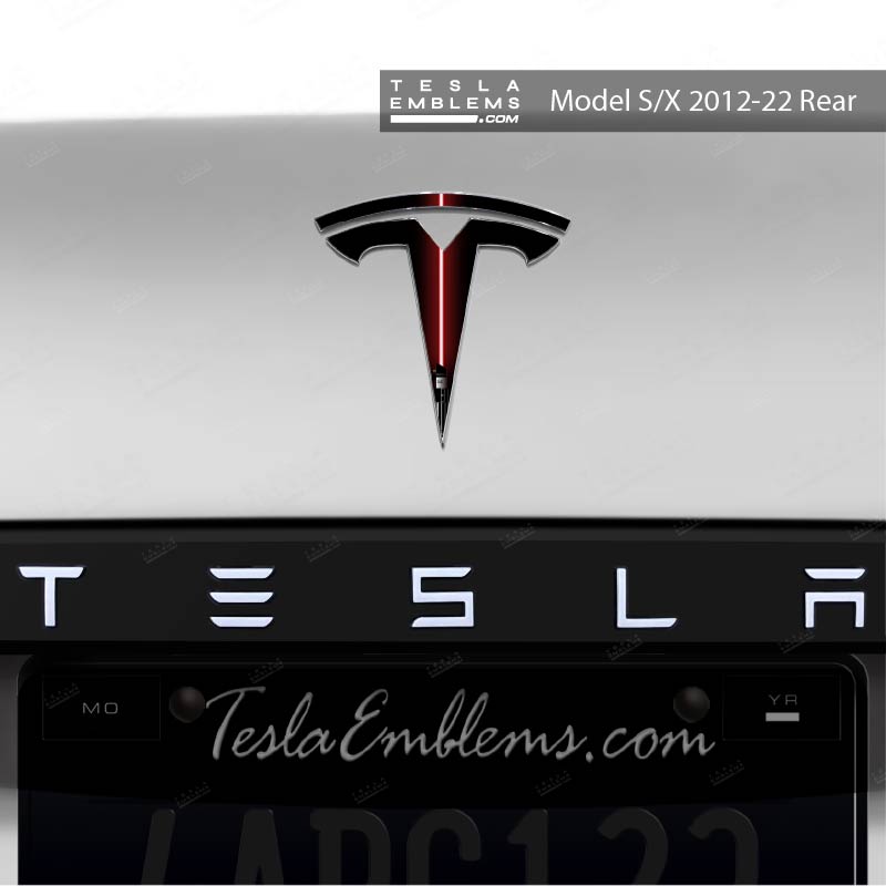 Red Lightsaber Tesla Emblem Decals (Front + Back) | Model S