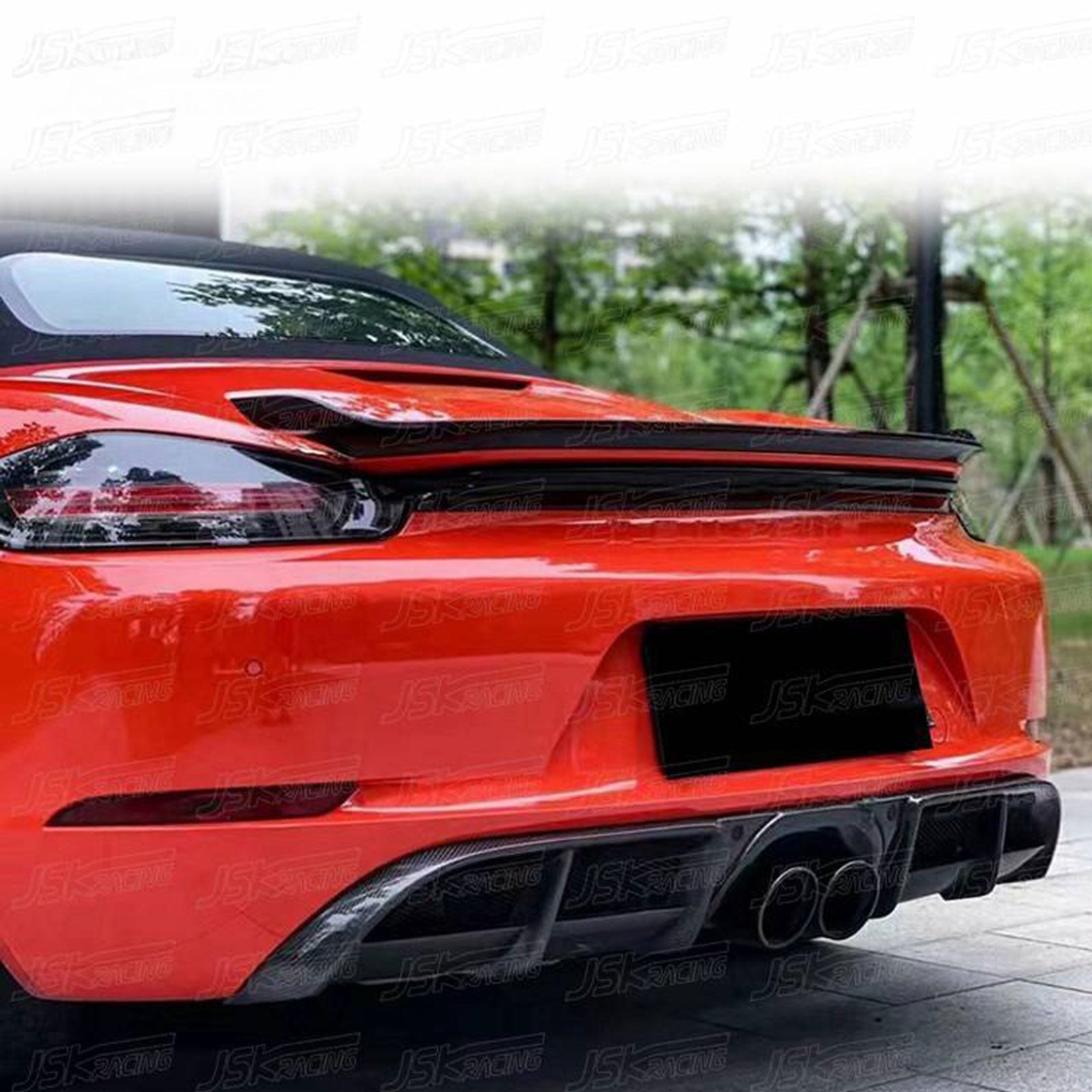 Dry Carbon Fiber Rear Trunk Spoiler for Porsche Cayman Boxster 718 16 ...