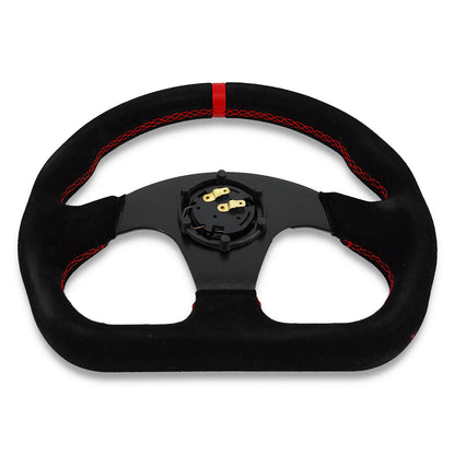 Universal Lightweight Flat Racing Billet 6-Bolt Steering Wheel