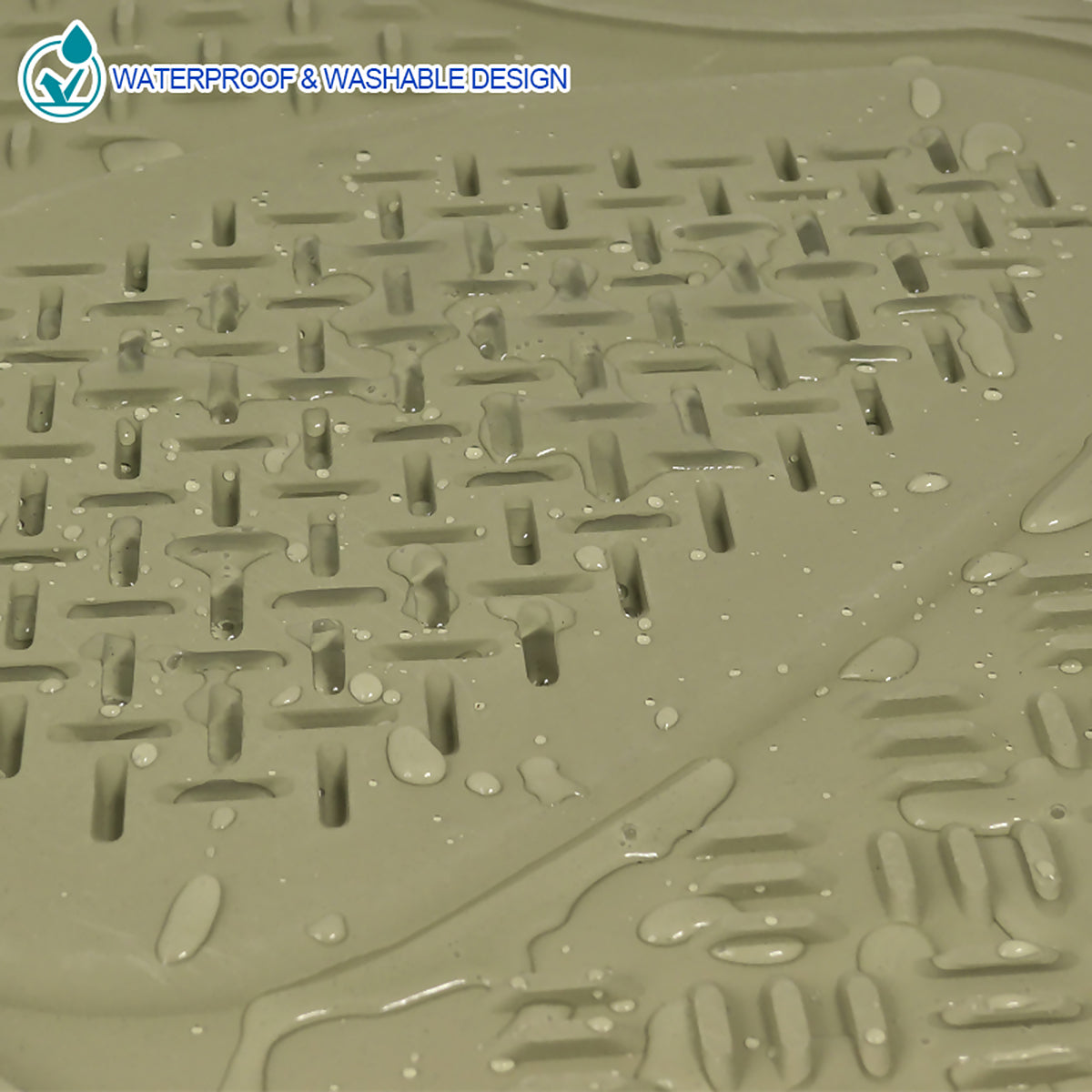 Universal PVC Rubber Floor Mats - 3PC (Beige)