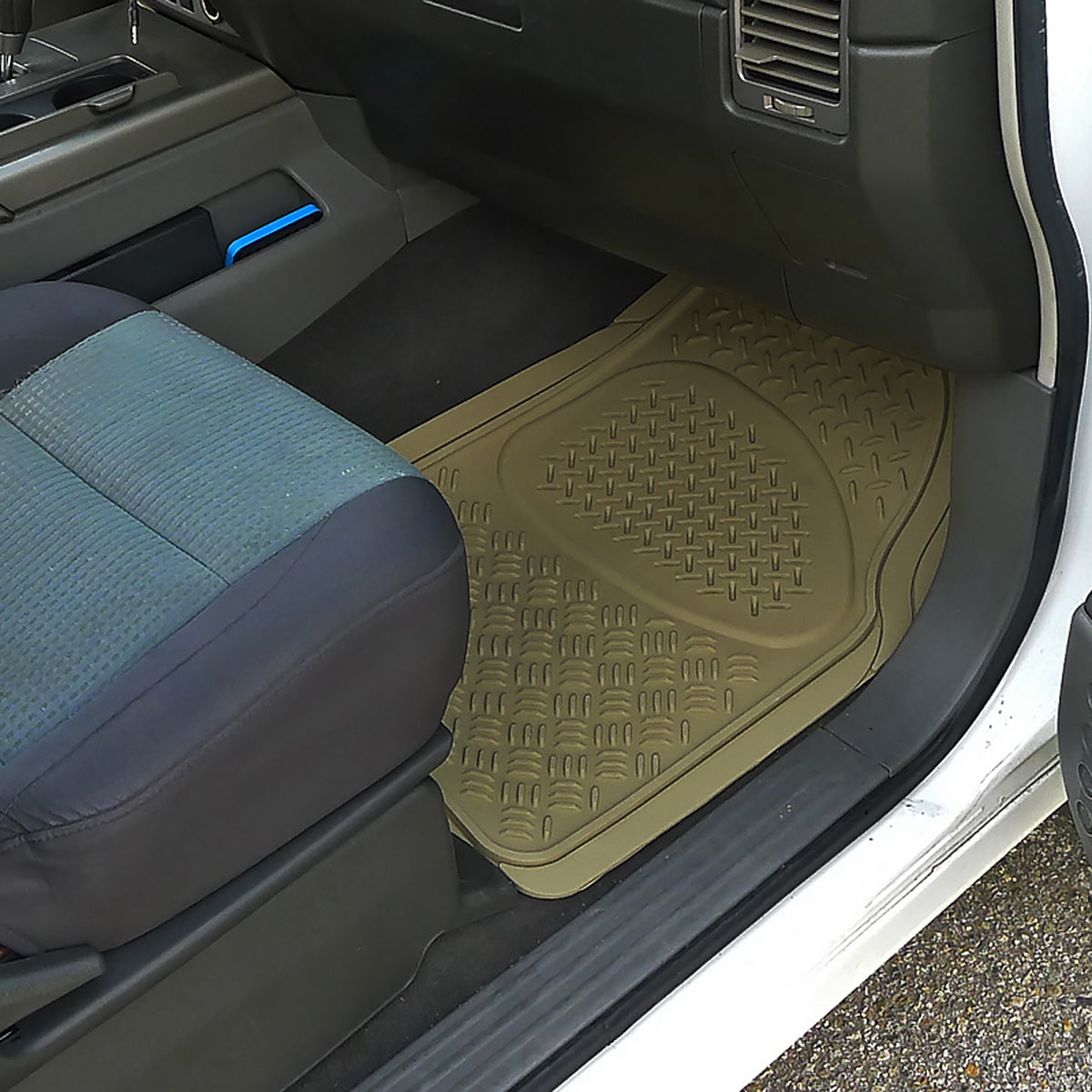 Universal PVC Rubber Floor Mats - 3PC (Beige)