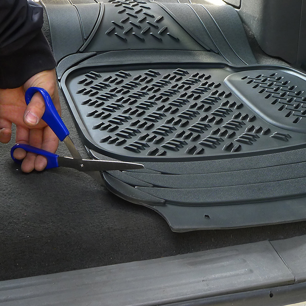 Universal PVC Rubber Floor Mats - 3PC (Black)