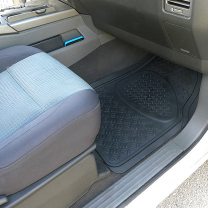 Universal PVC Rubber Floor Mats - 3PC (Black)