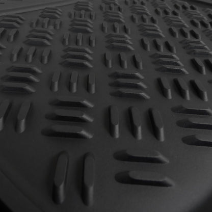 Universal PVC Rubber Floor Mats - 4PC (Black)