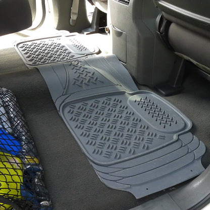 Universal PVC Rubber Floor Mats - 4PC (Gray)
