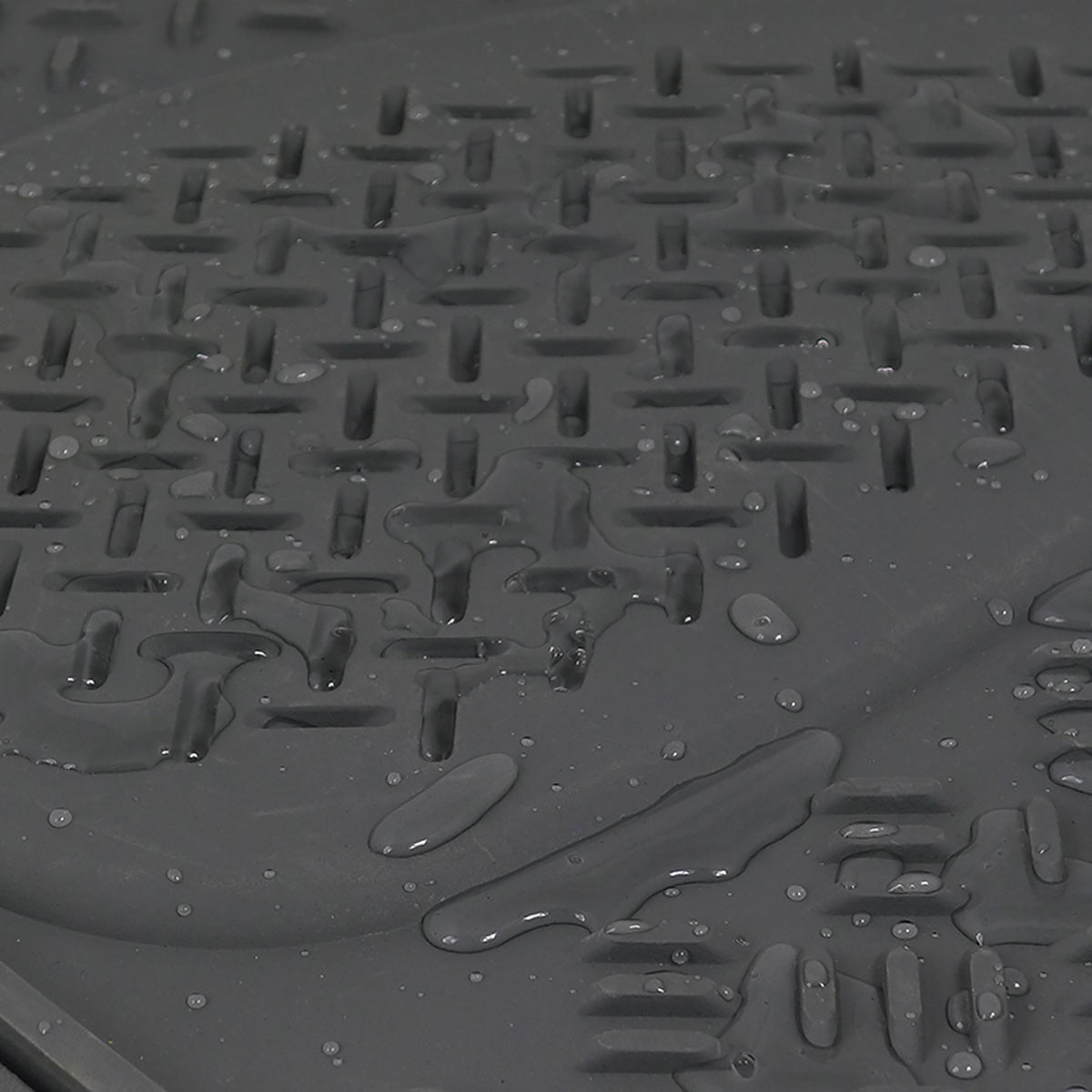 Universal PVC Rubber Non-Slip Floor Mats - 4PC (Gray)
