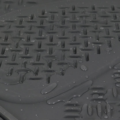 Universal PVC Rubber Non-Slip Floor Mats - 4PC (Gray)