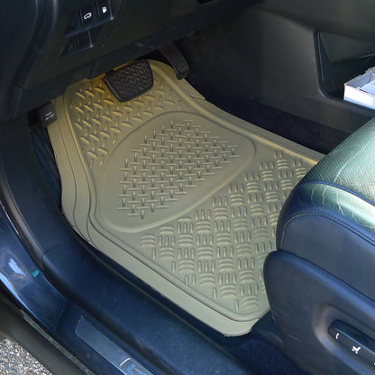Universal PVC Rubber Floor Mats - 5PC (Beige)