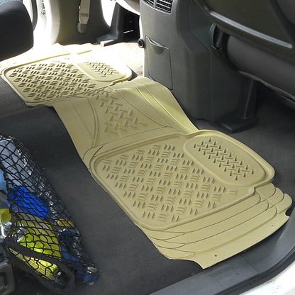 Universal PVC Rubber Floor Mats - 5PC (Beige)