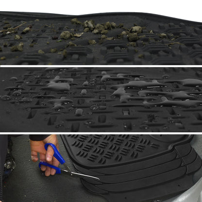 Universal PVC Rubber Floor Mats - 5PC (Black)