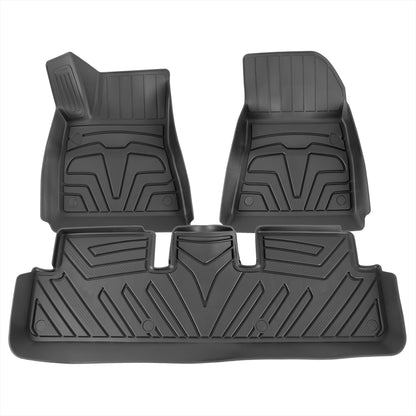 2017-2022 Tesla Model 3 Matte Black Injection TPE Front & Rear Floor Mats - 5PC