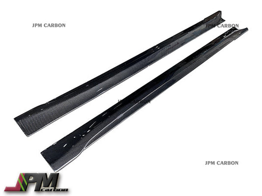 AT Style Carbon Fiber Side Skirt Add-on Lips Fits For 2017-2023 Tesla Model 3 Only