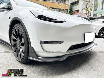 [JPMCarbon] DP Style Carbon Fiber Front Add-on Lips Fits For 2020-2024 Tesla Model Y Only