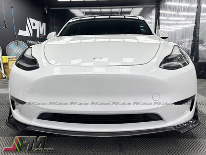 [JPMCarbon] DP Style Carbon Fiber Front Add-on Lips Fits For 2020-2024 Tesla Model Y Only