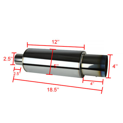 Apexi N1 Style 2.5" Inlet Exhaust Muffler - 4" Burnt Blue Tip