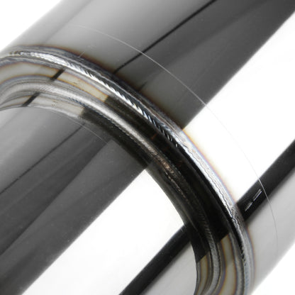 Universal 2.5" Inlet/4" Outlet Stainless Steel Muffler w/ Fireball Style Burnt Tip