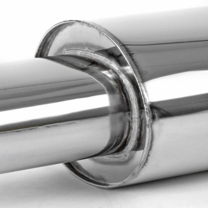 Universal 2.5" Inlet Stainless Steel Exhaust Muffler w/ Oval Tip