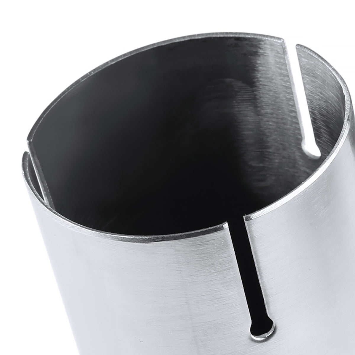Universal 2.5" Inlet/4.125" Outlet Chrome Stainless Steel Angled Burnt Blue Exhaust Tips - 2PC