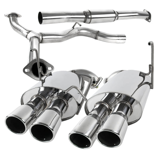 2008-2014 Subaru Impreza WRX STI Sedan T-304 Stainless Steel Dual Catback Exhaust System w/ Quad Tips