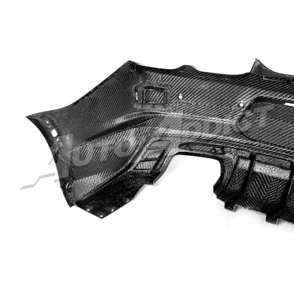 2019-2025 Camaro RS/SS/ZL1 Gloss Double Sided Carbon Fiber Rear Bumper w/Rear Diffuser Quad Tips 1pc