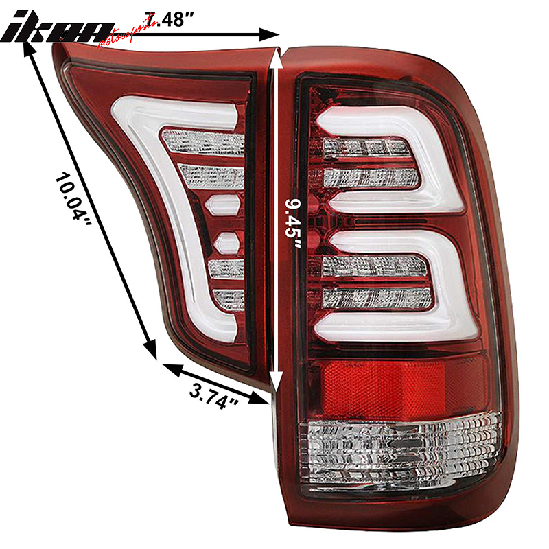 1999-2016 Ford F250 F350 F450 F550 Clear Lens Red Housing Tail Light
