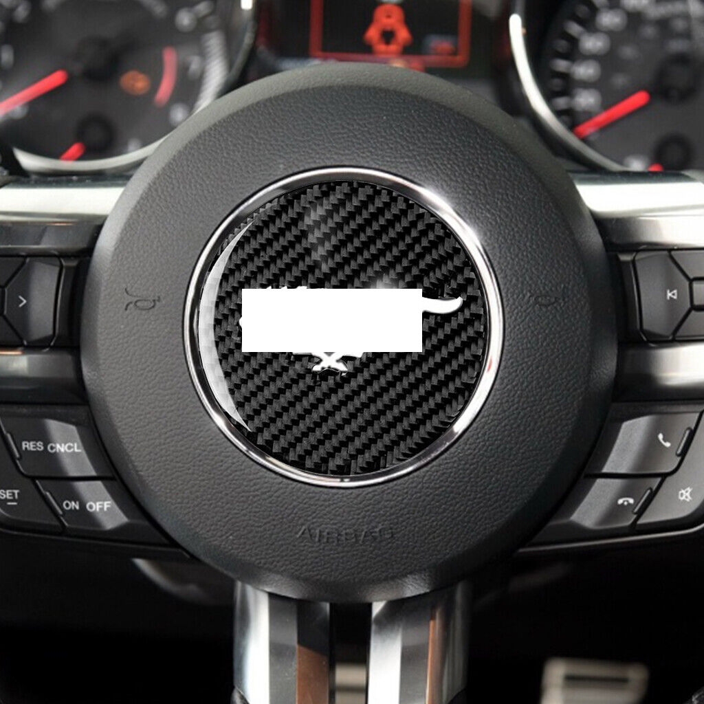 MUSTANG 15-23 CARBON FIBER STEERING WHEEL CENTER TRIM