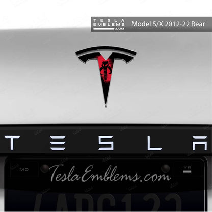 Mandalorian Tesla Emblem Decals (Front + Back) | Model S