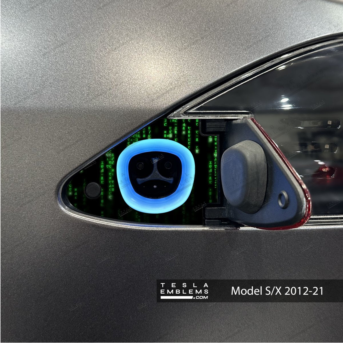Digital Rain Matrix Code Tesla Charge Port Wrap | Model S