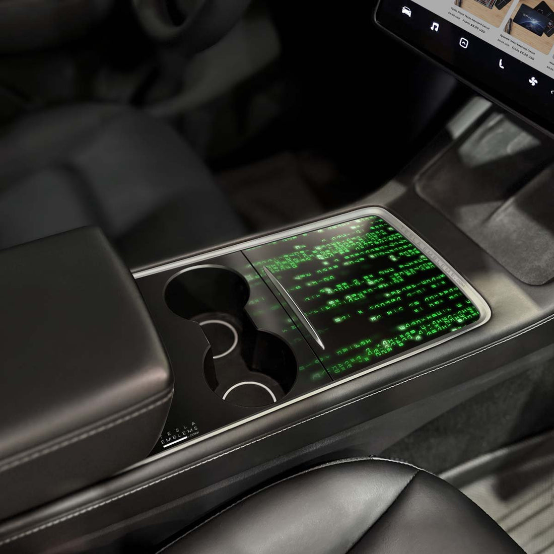 Digital Rain Matrix Code | Tesla Center Console Wrap Kit | Model Y '21 ...