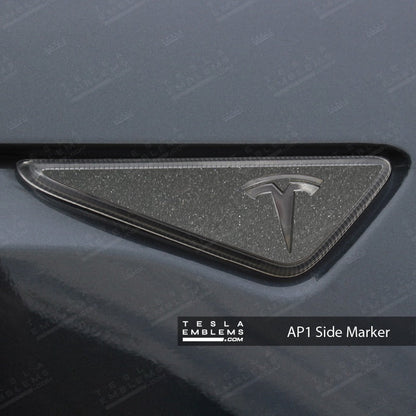 3M Matte Black Metallic Tesla AP1 Side Marker Wrap (2pcs)