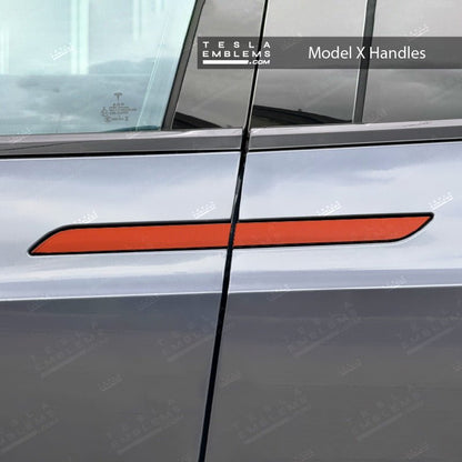 3M Matte Red Tesla Door Handle Decals (4pcs)