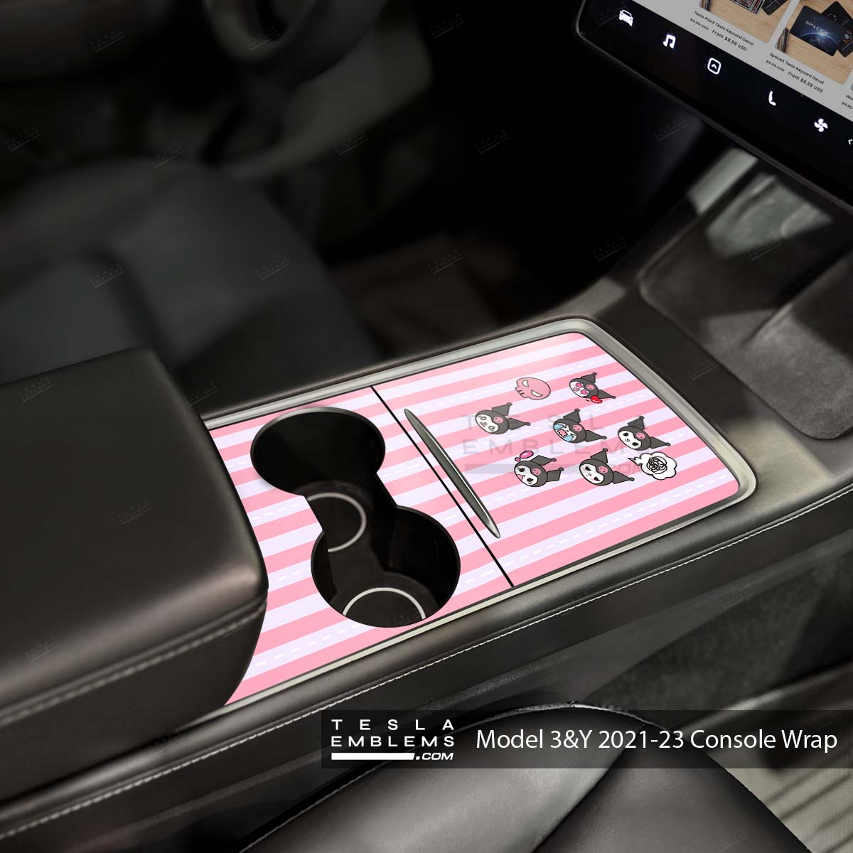 My Melody & Kuromi | Tesla Center Console Wrap Kit | Model Y '21-25
