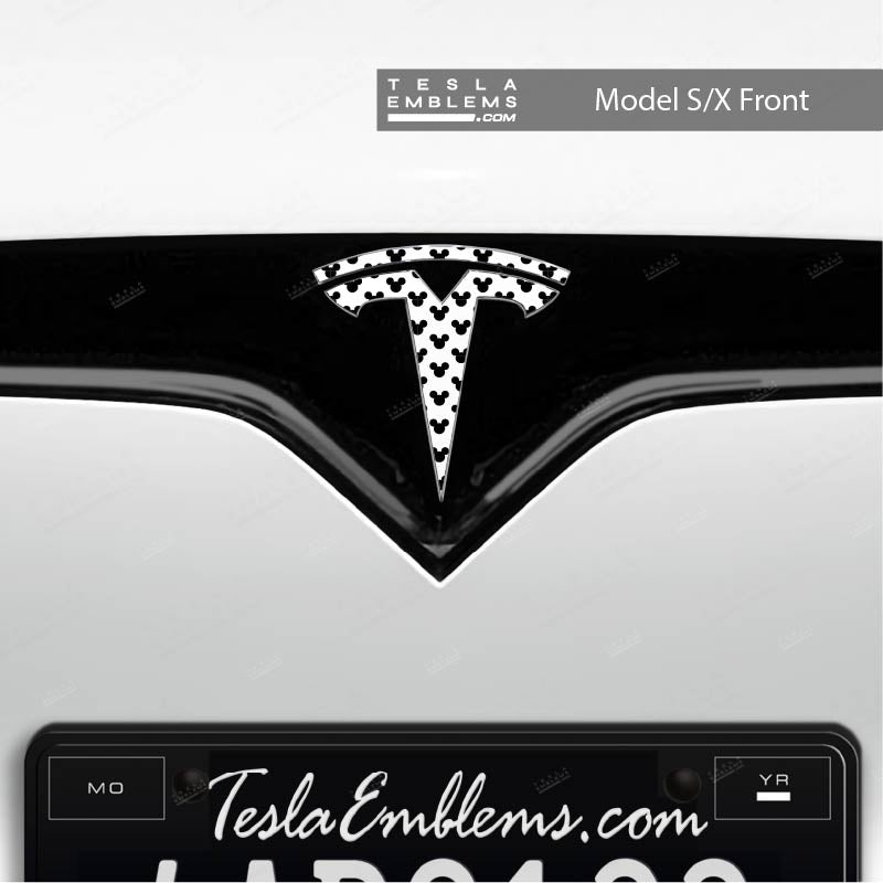Mickey-Dots Tesla Emblem Decals (Front + Back) | Model S
