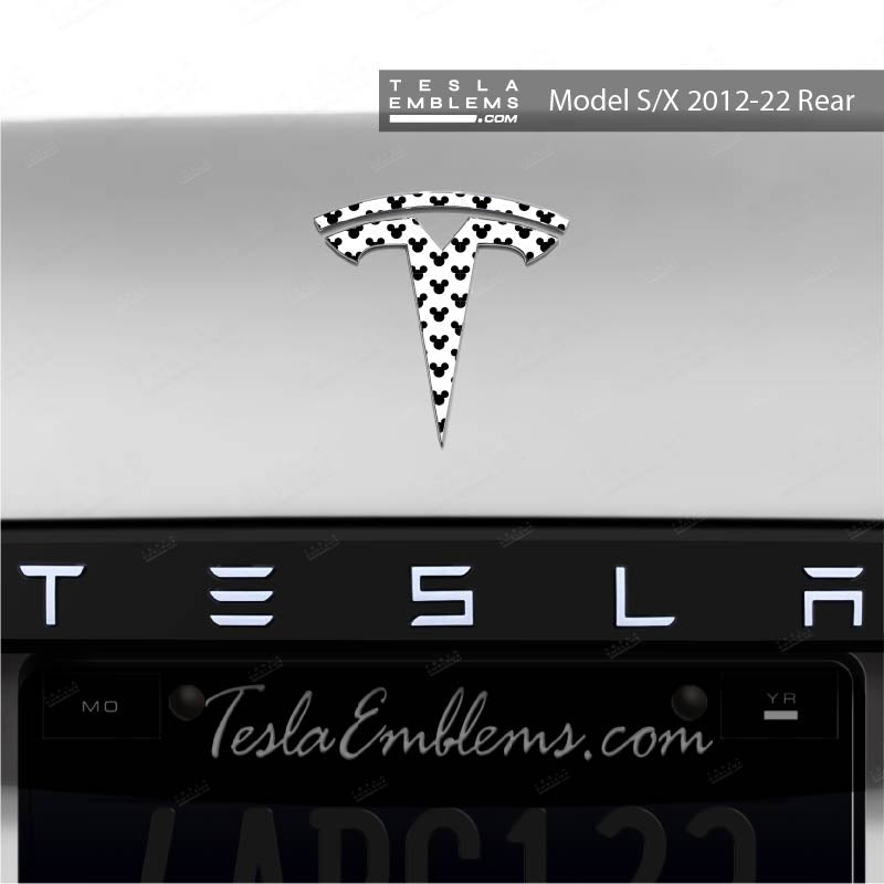 Mickey-Dots Tesla Emblem Decals (Front + Back) | Model S