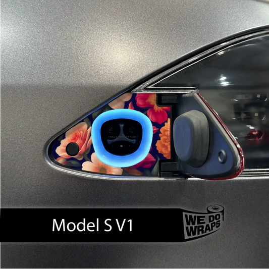 Midnight Bloom Tesla Charge Port Wrap | Model S