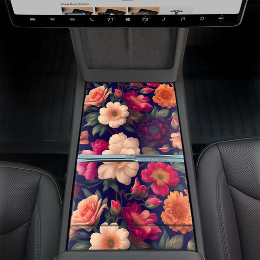 Midnight Bloom | Tesla Center Console Wrap Kit | Model Y 2026
