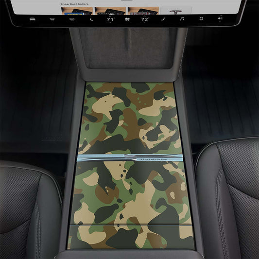 Military Green Camo | Tesla Center Console Wrap Kit | Model Y 2026
