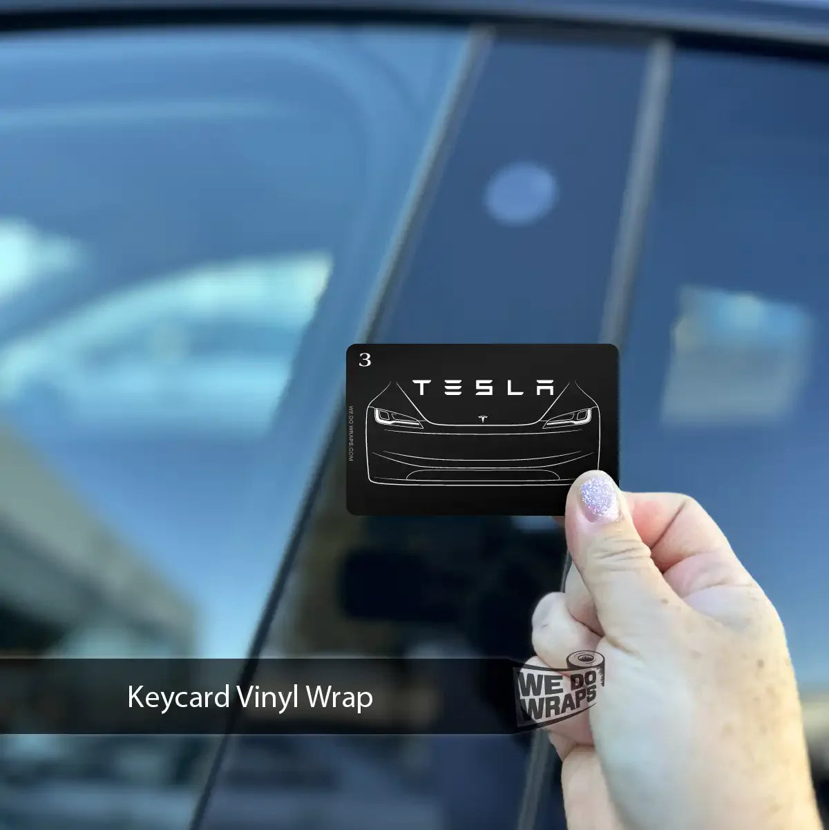 2024 Model 3 "Highland" Front Outline | NFC Key Card Wrap