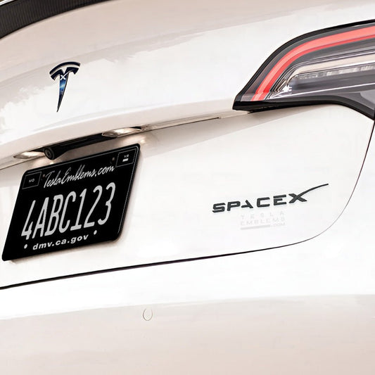 “SpaceX” Logo Black ABS Emblem | Rear Trunk Badging