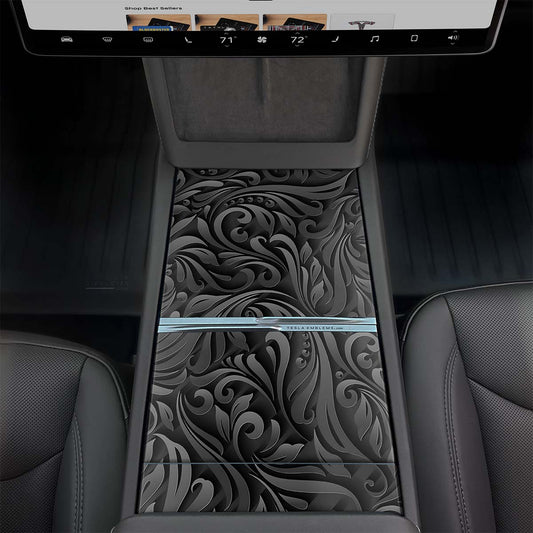 Nocturnal Petals | Tesla Center Console Wrap Kit | Model Y 2026